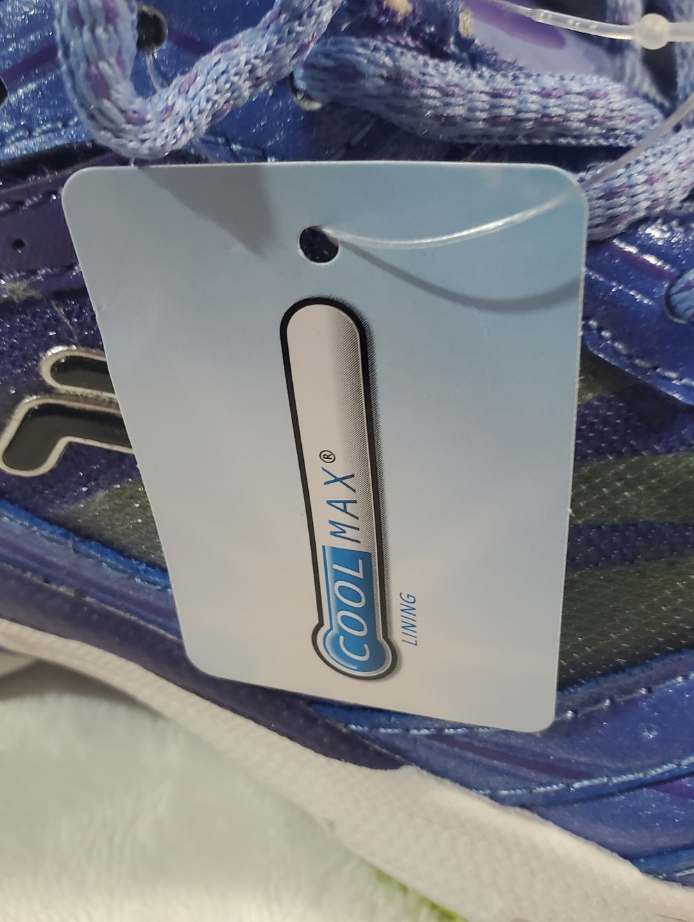 Fila Women’s Athletic Sneakers in Purple and Blue with Lime Accents - Picture 6 of 12